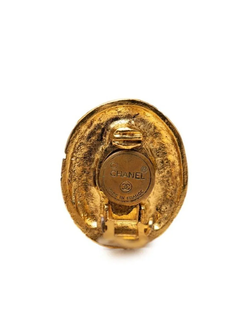Chanel Round Earrings Gold Plated